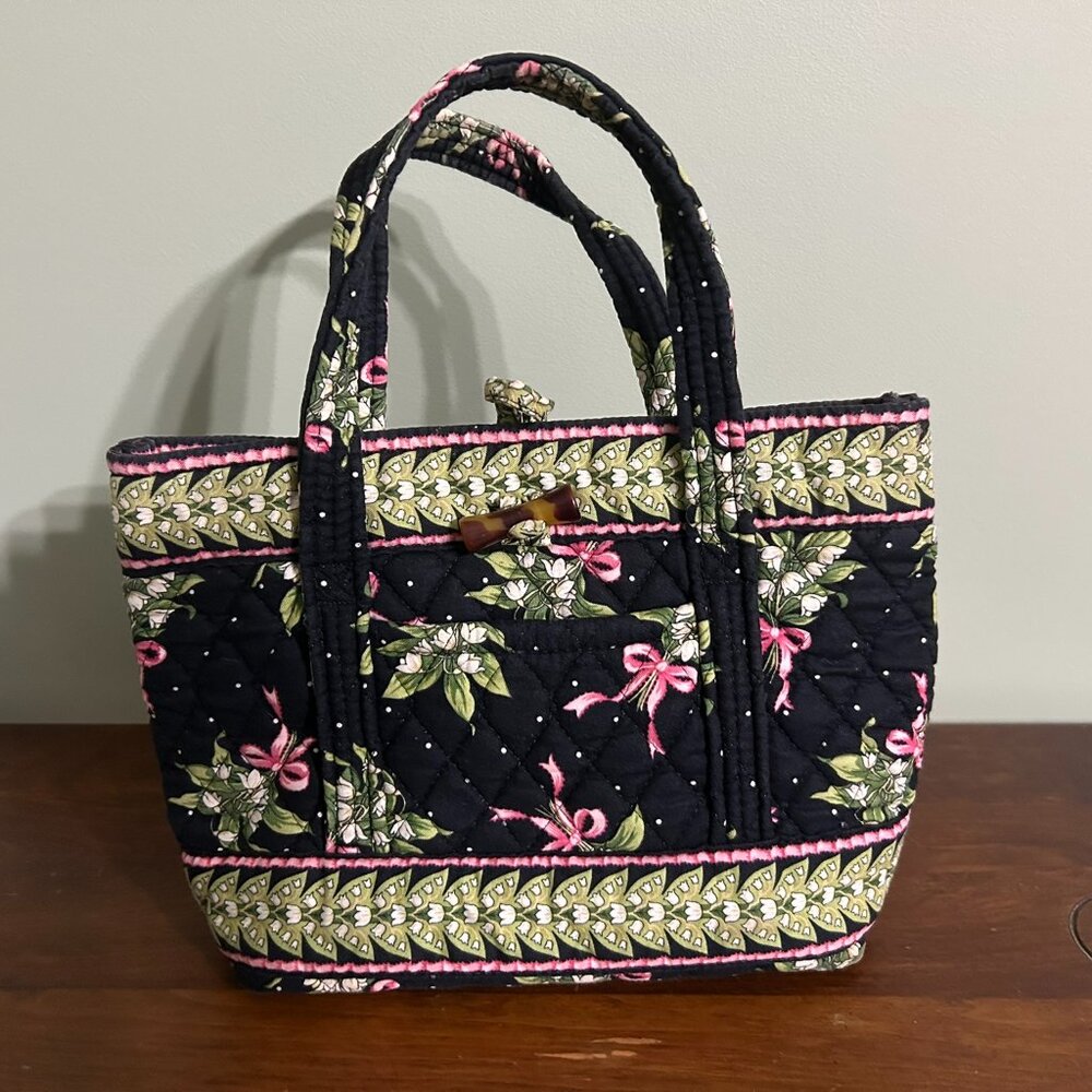 Vintage VERA BRADLEY "New Hope Lily of the Valley" Mini tote ~~ Retired